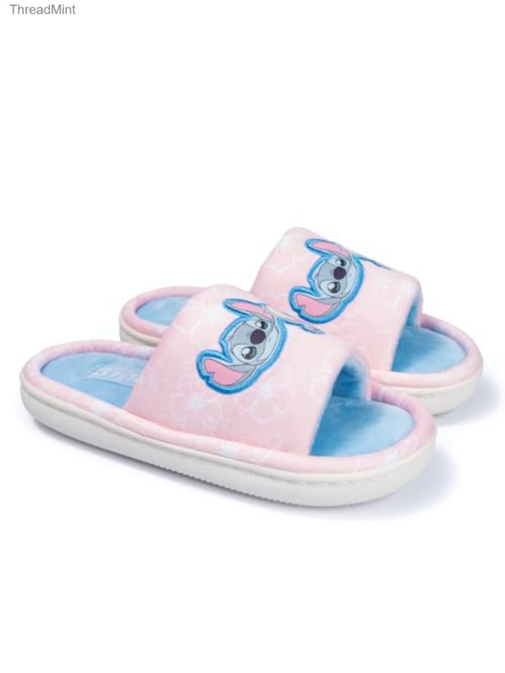 Disney Lilo & Stitch Kids Slipper Slides, Faux Fur Open Toe